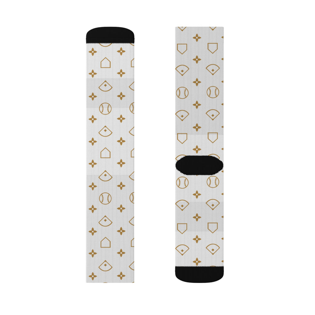 Louis Baseball Pattern White Socks