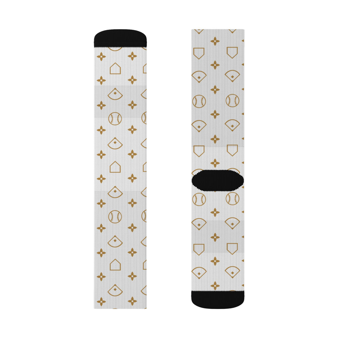 Louis Baseball Pattern White Socks