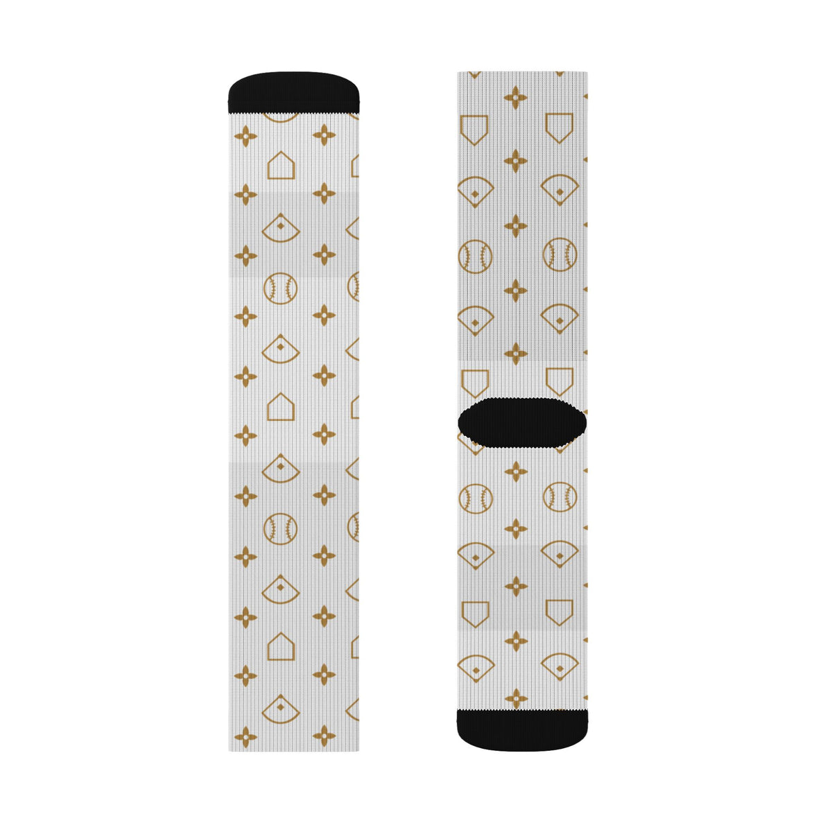 Louis Baseball Pattern White Socks